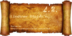 Lindtner Ulpián névjegykártya